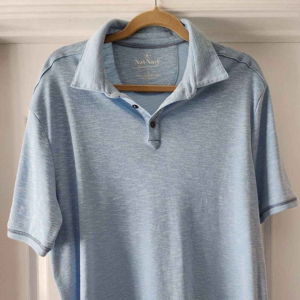 Nat Nast Men’s Large Luxury Originals Light Blue Polo Shirt